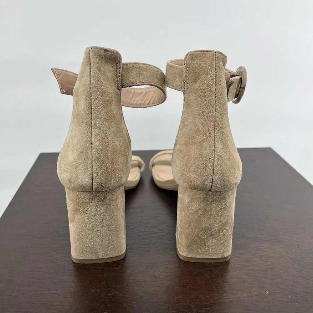 New Steve Madden Women's Reverie Heeled Sandals Size 7 Tan Suede Preppy Classic